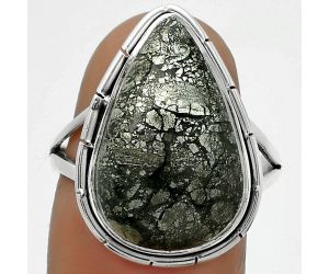 Natural Nipomo Marcasite Agate Ring size-8.5 SDR165771 R-1012, 13x19 mm