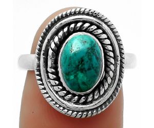 Natural Azurite Chrysocolla Ring size-8 SDR166193 R-1097, 7x9 mm