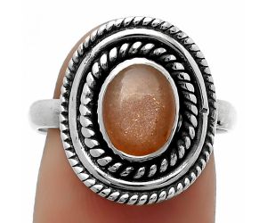 Natural Sunstone - Namibia Ring size-8 SDR166210 R-1097, 7x9 mm