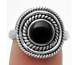 Natural Black Onyx - Brazil Ring size-7.5 SDR166223 R-1097, 7x7 mm