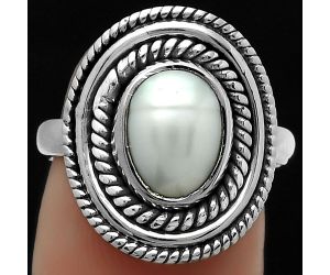 Natural Fresh Water Pearl Ring size-7.5 SDR166234 R-1097, 8x10 mm