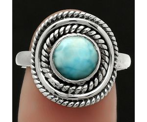 Natural Larimar (Dominican Republic) Ring size-8.5 SDR166237 R-1097, 8x8 mm