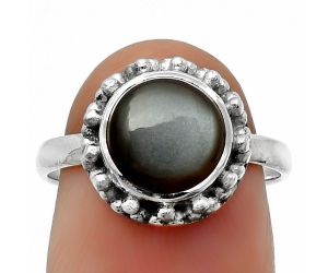 Natural Gray Moonstone Ring size-7.5 SDR166262 R-1096, 9x9 mm