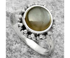 Natural Gray Moonstone Ring size-7.5 SDR166262 R-1096, 9x9 mm