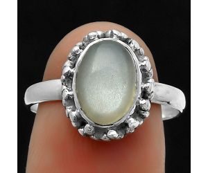 Natural Srilankan Moonstone Ring size-8.5 SDR166291 R-1096, 7x10 mm