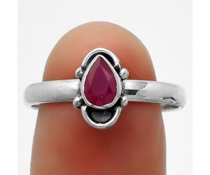 Lab Created Ruby Ring size-8.5 SDR166321 R-1098, 4x6 mm
