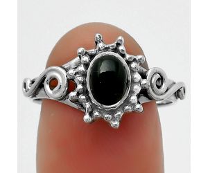 Natural Black Onyx - Brazil Ring size-8.5 SDR166358 R-1099, 5x7 mm