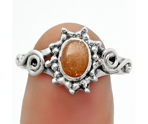 Natural Sunstone - Namibia Ring size-8.5 SDR166389 R-1099, 5x7 mm