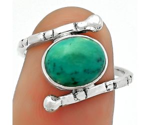 Natural Turquoise Magnesite Ring size-7 SDR166407 R-1546, 8x10 mm