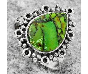 Natural Green Matrix Turquoise Ring size-7.5 SDR166595 R-1100, 10x14 mm