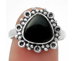 Natural Black Onyx - Brazil Ring size-7.5 SDR166610 R-1100, 10x10 mm