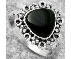 Natural Black Onyx - Brazil Ring size-7.5 SDR166610 R-1100, 10x10 mm