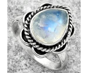 Natural Rainbow Moonstone - India Ring size-7.5 SDR166649 R-1101, 9x12 mm