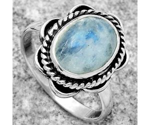 Natural Rainbow Moonstone - India Ring size-7.5 SDR166660 R-1101, 8x11 mm