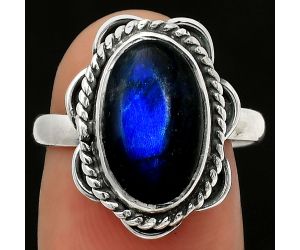 Blue Fire Labradorite - Madagascar Ring size-7.5 SDR166689 R-1101, 8x14 mm