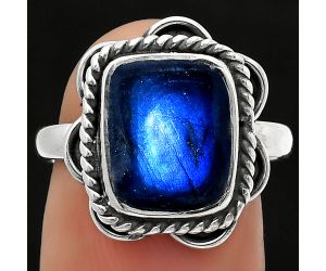 Blue Fire Labradorite - Madagascar Ring size-7.5 SDR166695 R-1101, 9x11 mm