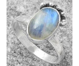 Natural Rainbow Moonstone - India Ring size-7 SDR166780 R-1222, 7x11 mm