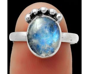 Natural Rainbow Moonstone - India Ring size-7 SDR166783 R-1222, 8x10 mm