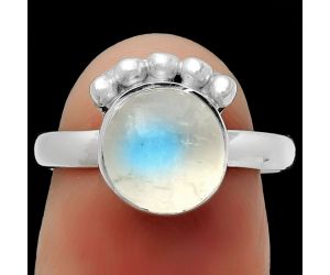 Natural Rainbow Moonstone - India Ring size-7 SDR166821 R-1222, 8x8 mm
