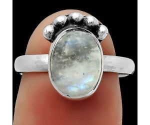 Natural Rainbow Moonstone - India Ring size-7 SDR166822 R-1222, 7x10 mm