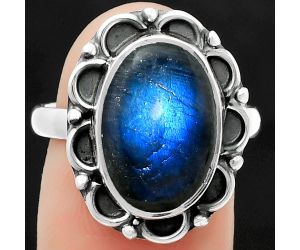 Blue Fire Labradorite - Madagascar Ring size-8 SDR166856 R-1092, 10x15 mm