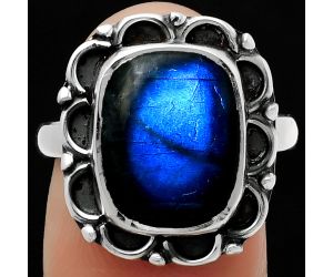 Blue Fire Labradorite - Madagascar Ring size-8 SDR166860 R-1092, 10x13 mm