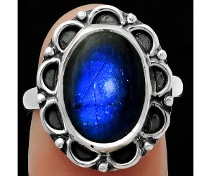 Blue Fire Labradorite - Madagascar Ring size-8 SDR166861 R-1092, 10x14 mm
