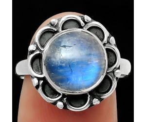 Natural Rainbow Moonstone - India Ring size-8 SDR166878 R-1092, 10x10 mm
