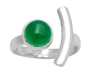 Natural Green Onyx Ring size-8 SDR167225 R-1457, 8x8 mm
