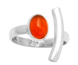 Natural Carnelian Ring size-7.5 SDR167241 R-1457, 6x8 mm