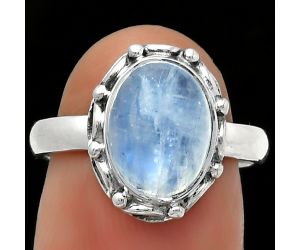 Natural Rainbow Moonstone - India Ring size-7 SDR167359 R-1198, 8x11 mm