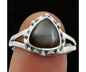 Natural Gray Moonstone Ring size-7.5 SDR167379 R-1198, 9x9 mm