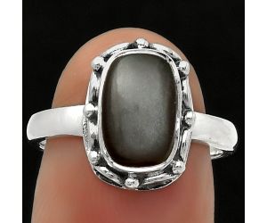 Natural Gray Moonstone Ring size-7 SDR167381 R-1198, 7x10 mm