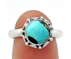 Lucky Charm Tibetan Turquoise Ring size-7.5 SDR167457 R-1198, 8x8 mm