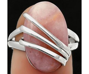 Natural Pink Scolecite Ring size-7.5 SDR167557 R-1444, 12x19 mm