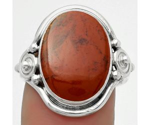 Natural Red Moss Agate Ring size-6.5 SDR167581 R-1315, 12x17 mm