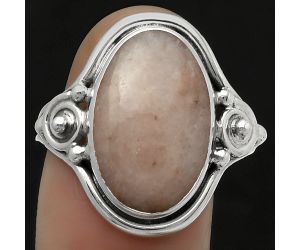 Natural Pink Scolecite Ring size-8 SDR167597 R-1315, 11x18 mm