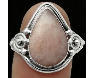 Natural Pink Scolecite Ring size-7.5 SDR167600 R-1315, 11x16 mm