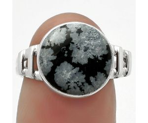 Natural Snow Flake Obsidian Ring size-8 SDR167622 R-1545, 12x12 mm