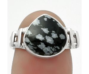 Natural Snow Flake Obsidian Ring size-7 SDR167624 R-1545, 11x11 mm