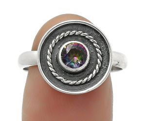 Natural Mystic Topaz Ring size-7.5 SDR167663 R-1439, 5x5 mm