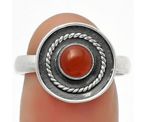 Natural Carnelian Ring size-8 SDR167678 R-1439, 5x5 mm