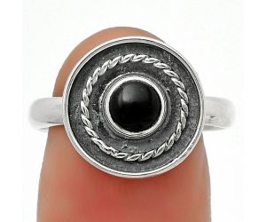 Natural Black Onyx - Brazil Ring size-7.5 SDR167687 R-1439, 5x5 mm