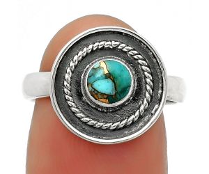 Copper Blue Turquoise - Arizona Ring size-7.5 SDR167698 R-1439, 5x5 mm