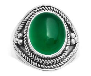 Natural Green Onyx Ring size-8 SDR168212 R-1312, 10x12 mm