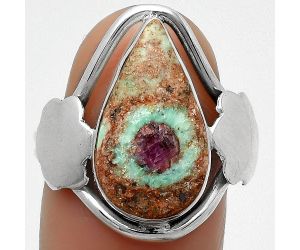 Natural Ruby In Fuchsite Ring size-8 SDR168325, 10x18 mm
