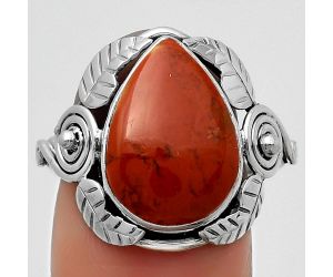 Natural Red Moss Agate Ring size-8.5 SDR168347 R-1352, 11x16 mm