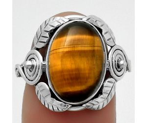 Natural Tiger Eye - Africa Ring size-7.5 SDR168348 R-1352, 10x14 mm
