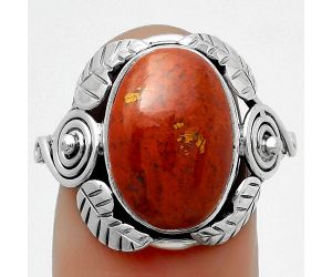Natural Red Moss Agate Ring size-8 SDR168358 R-1352, 10x14 mm