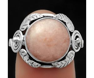 Natural Pink Scolecite Ring size-7.5 SDR168372 R-1352, 12x12 mm